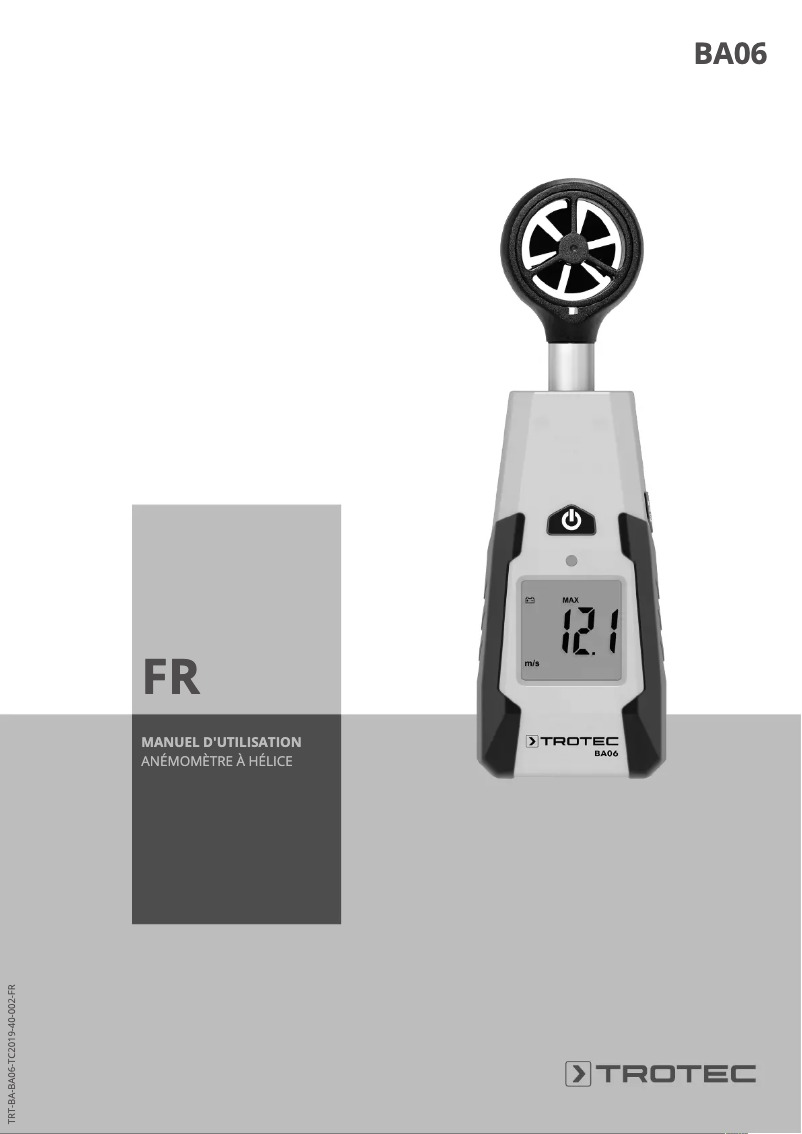 Page n°1 - Manuel utilisateur Trotec BA06