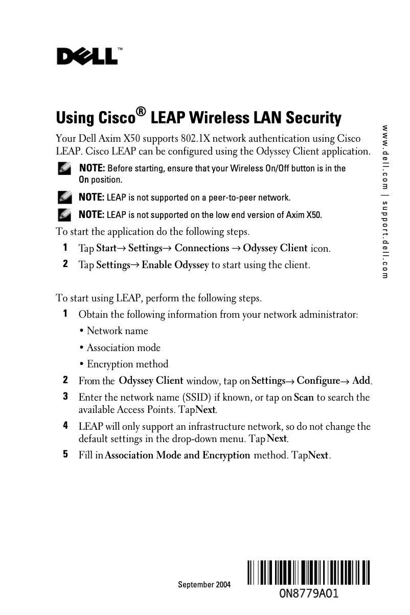 Página 1 del manual Manual de usuario Dell Axim X50