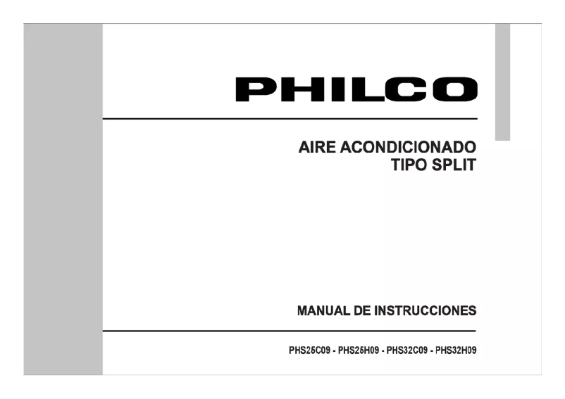 Page n°1 - Manuel utilisateur Philco PHS25C09