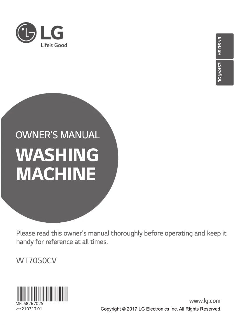 Page n°1 - Manuel utilisateur LG WT7050CV