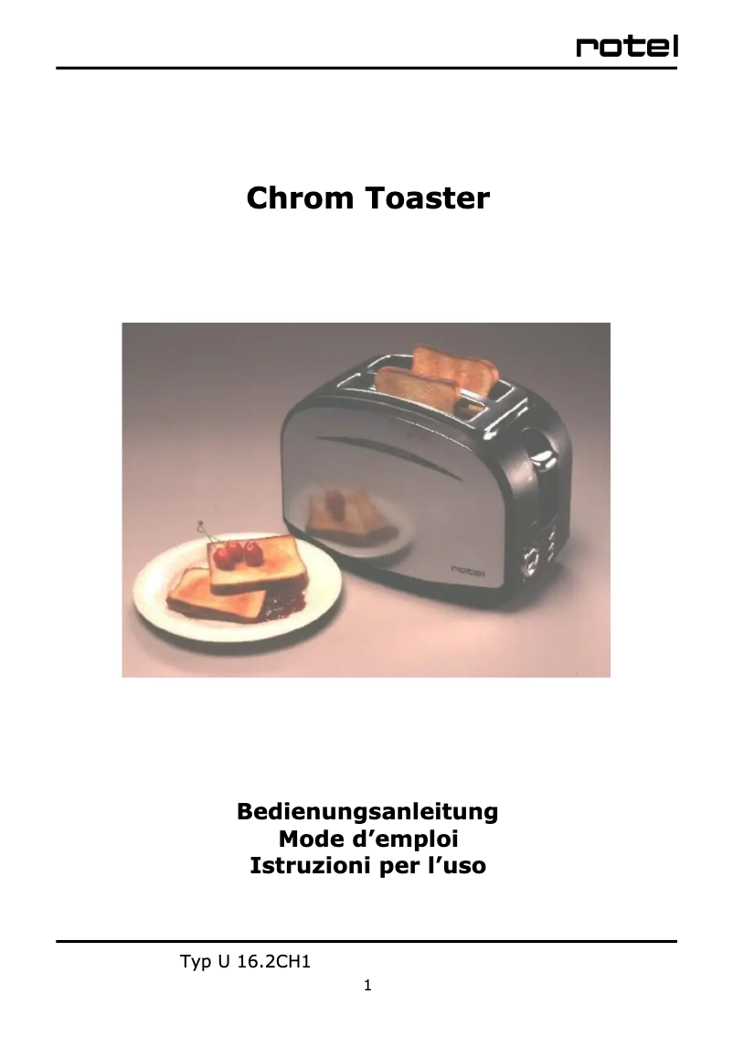 Image de la première page du manuel de l'appareil U 16.2CH1