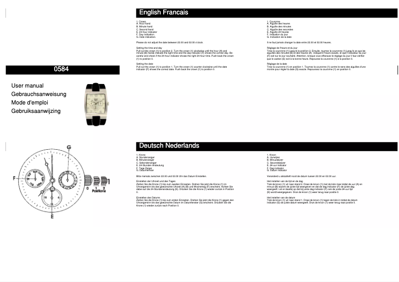 Image de la première page du manuel de l'appareil 0584