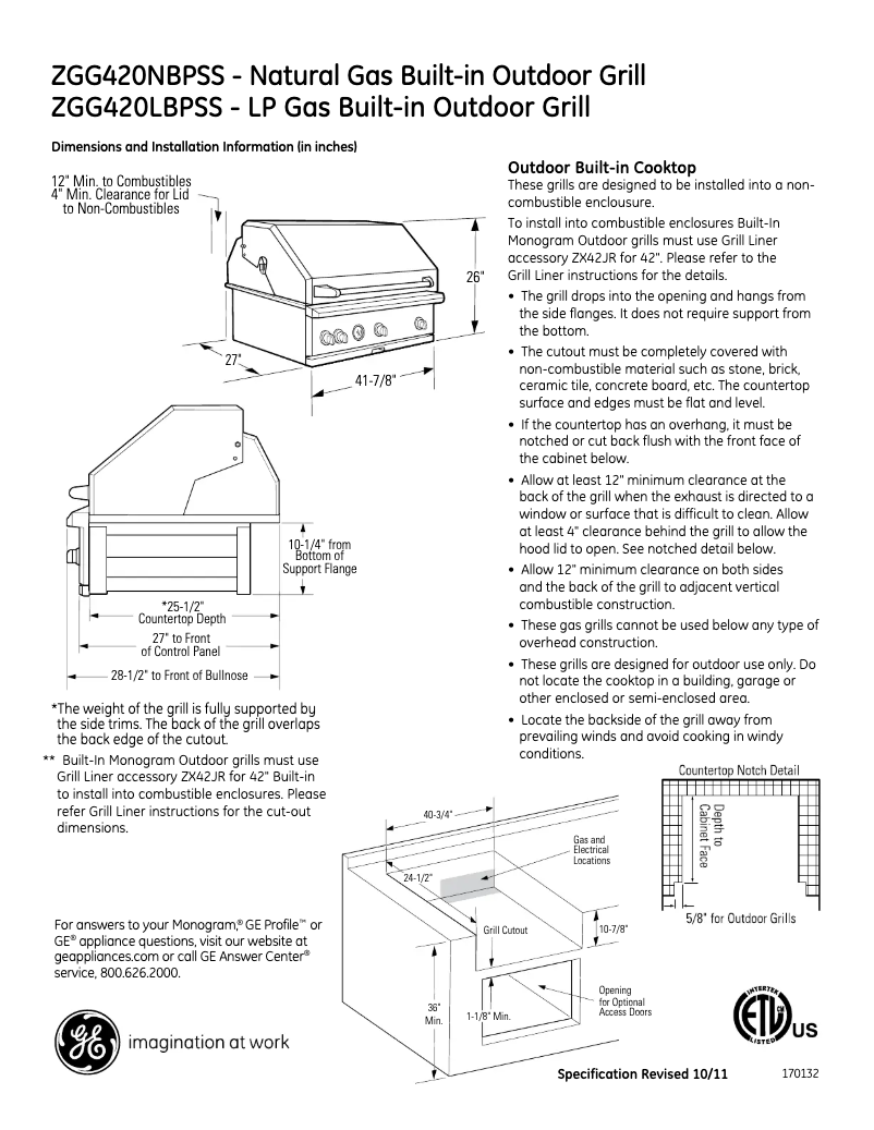 Imagen de la primera página del manual del dispositivo ZGG420LBPSS