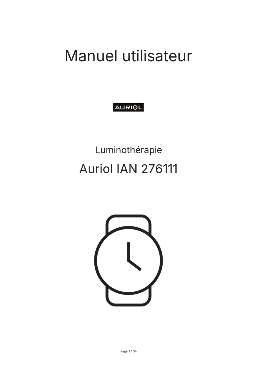 Image de la première page du manuel de l'appareil IAN 276111