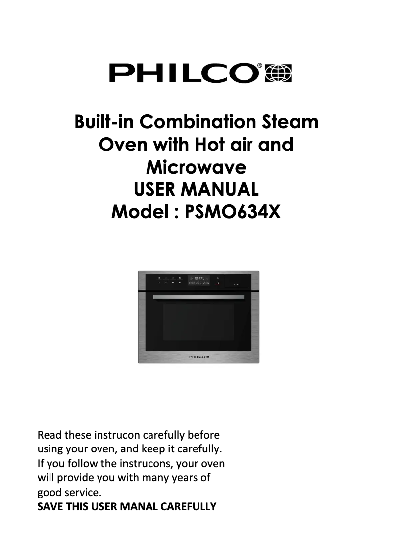 Page 1 de la notice Manuel utilisateur Philco PSMO634X