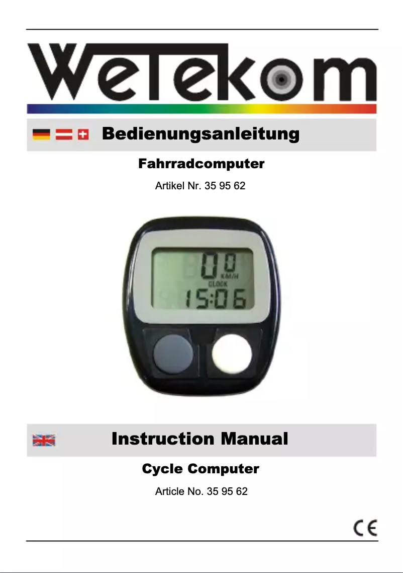 Page 1 de la notice Manuel utilisateur Wetekom 35 95 62