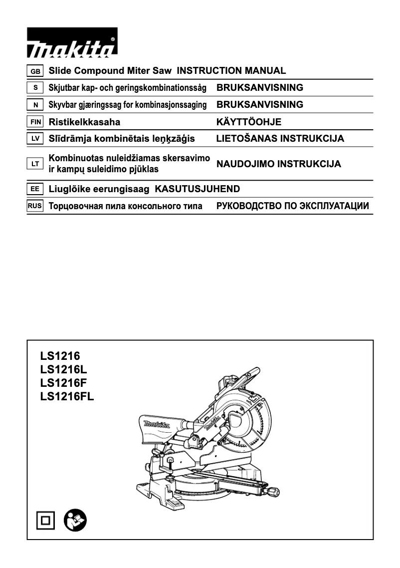 Page 1 de la notice Manuel utilisateur Makita LS1216