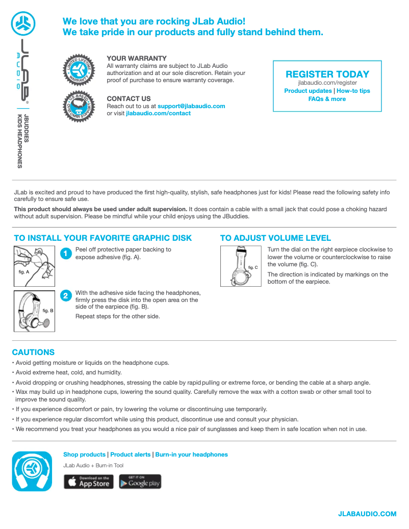 Image de la première page du manuel de l'appareil JBuddies