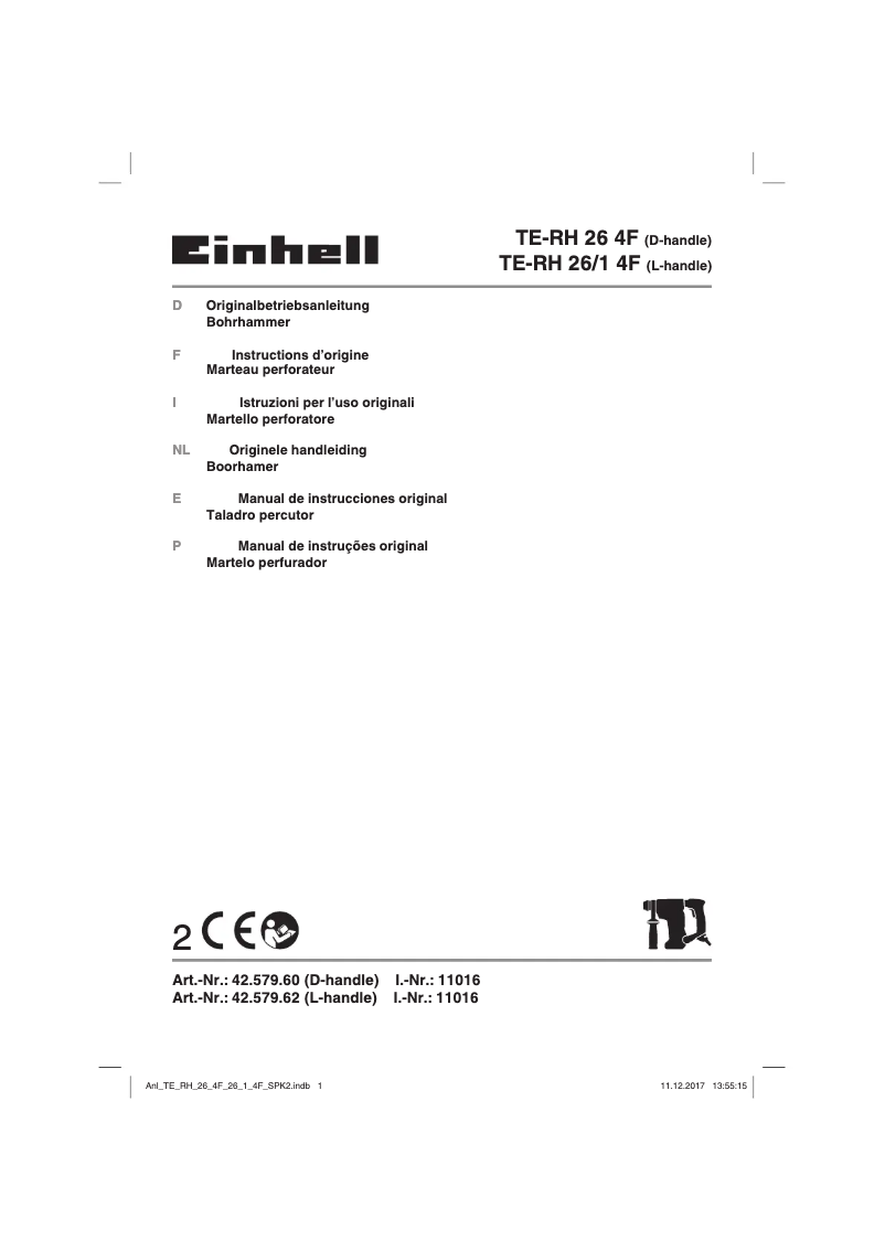 Image de la première page du manuel de l'appareil TE-RH 26/1 4F