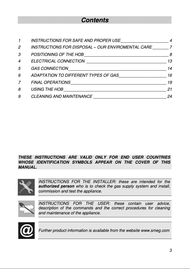 Page 1 de la notice Brochure Smeg CIR66NES3