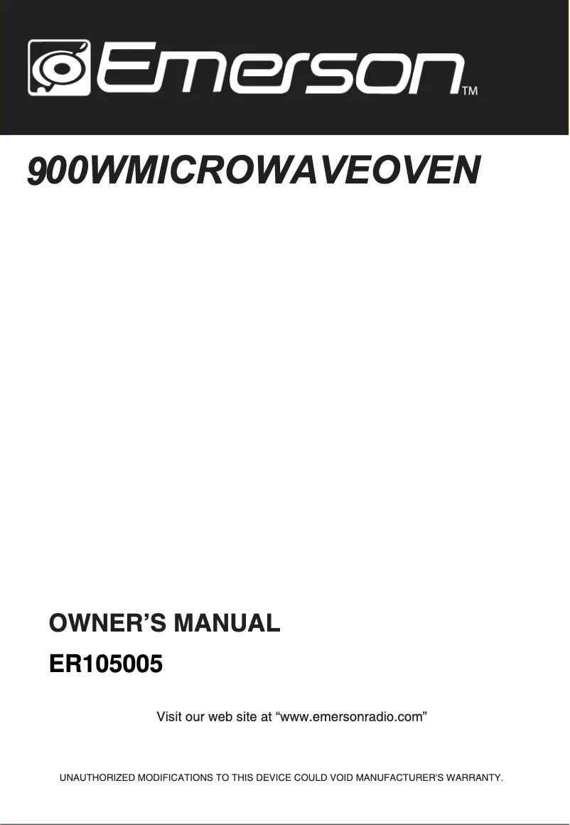 Page n°1 - Manuel utilisateur Emerson ER-105005