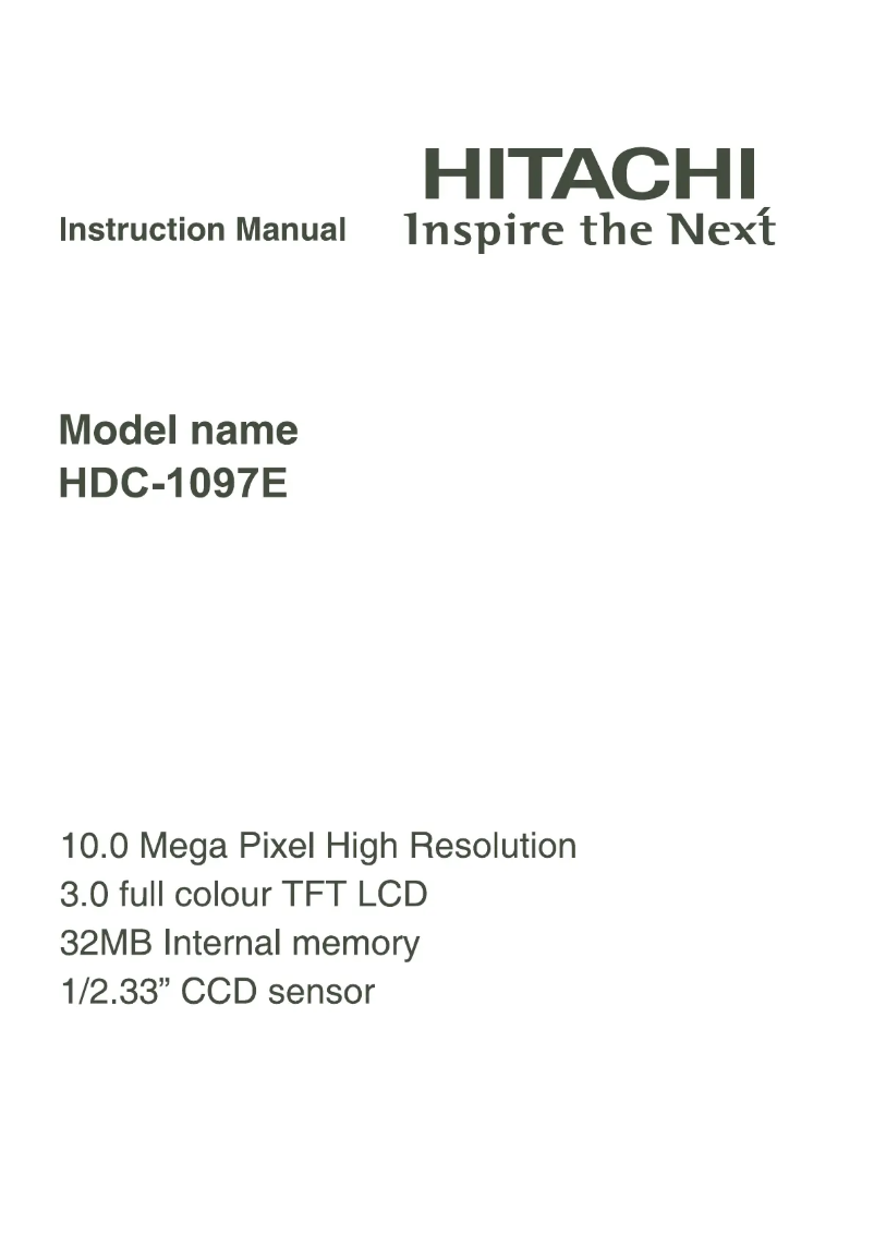 Page n°1 - Manuel utilisateur Hitachi HDC-1097E