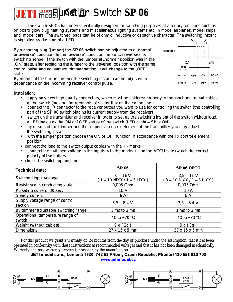Image de la première page du manuel de l'appareil SP 06 opto