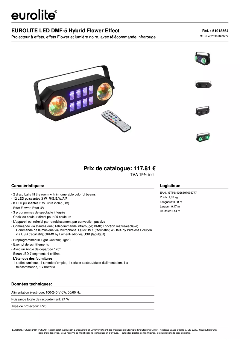 Image de la première page du manuel de l'appareil LED DMF-5