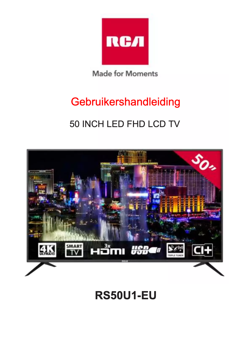 Page 1 de la notice Manuel utilisateur RCA RS50U1-EU