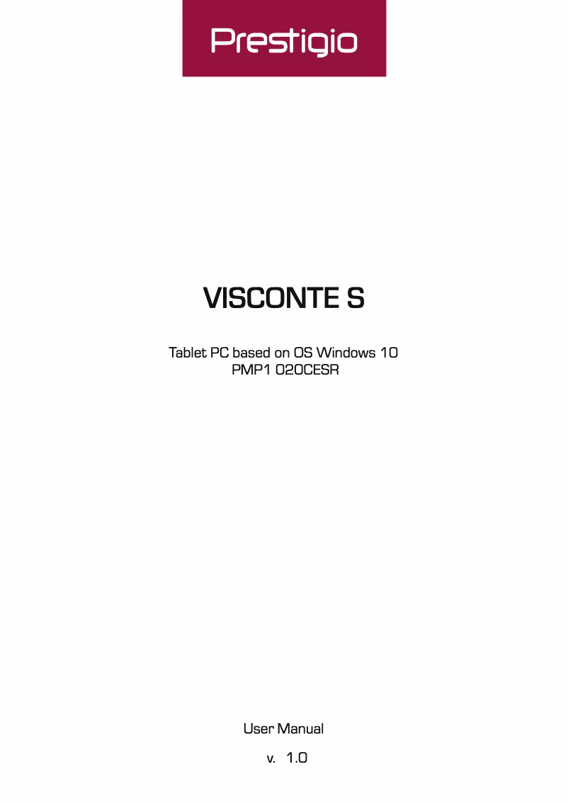 Page 1 de la notice Manuel utilisateur Prestigio Visconte S PMP1020CESR