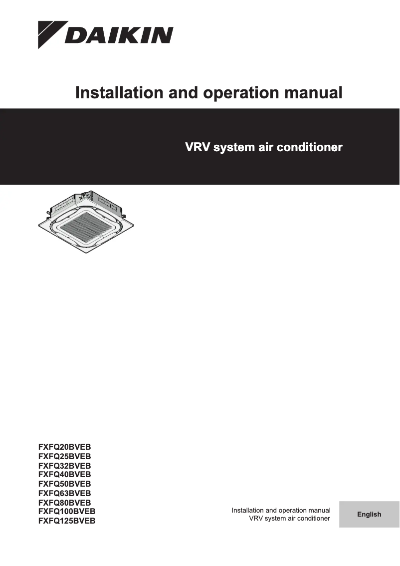 Page n°1 - Manuel utilisateur Daikin FXFQ32BVEB