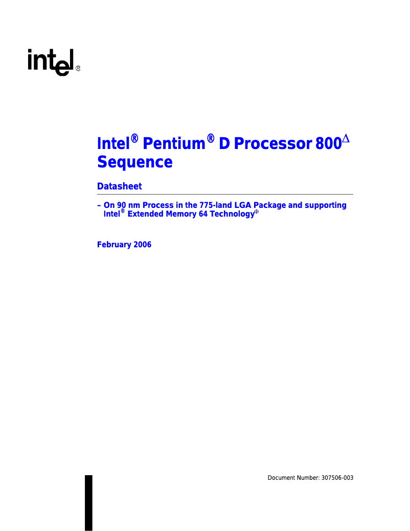 Page n°1 - Manuel utilisateur Intel Pentium D 840