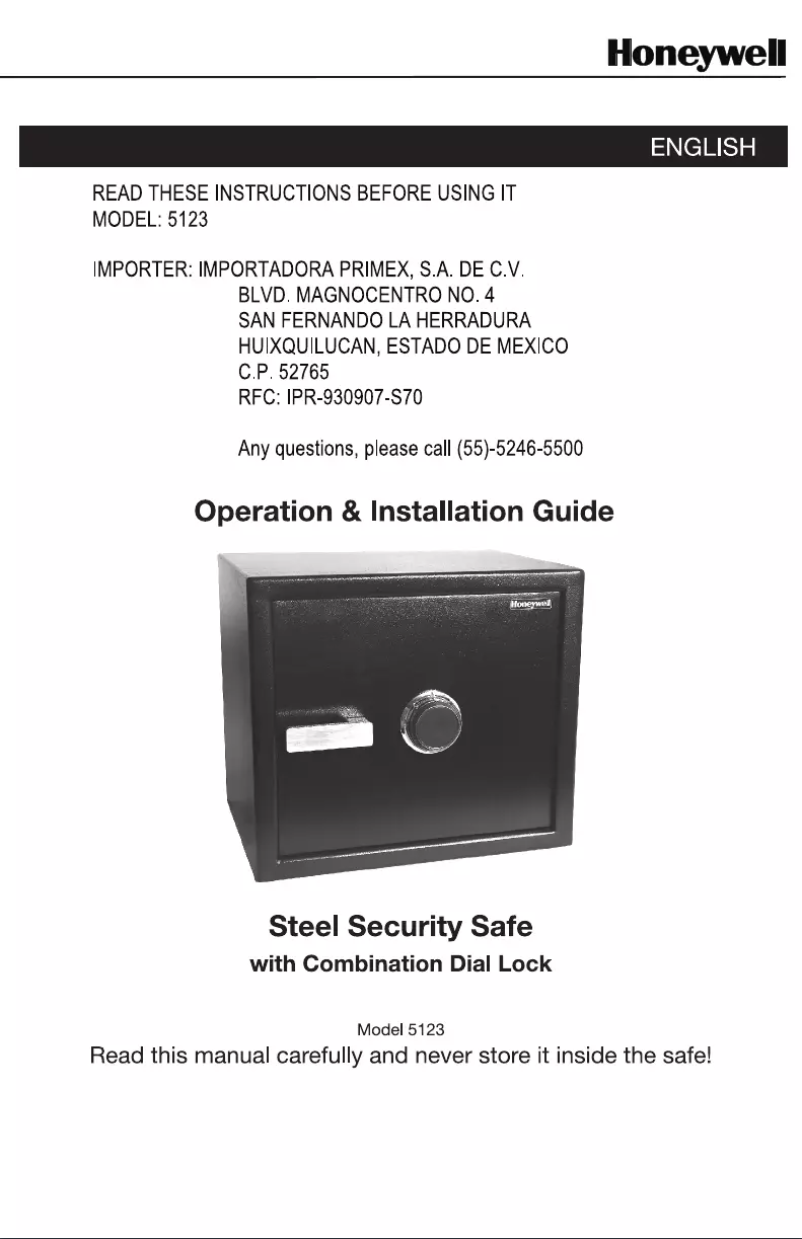 Page 1 of the manual User Manual Honeywell 5123
