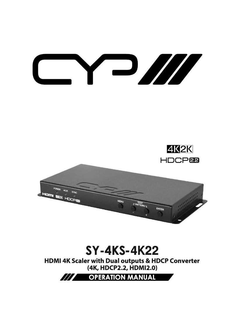 Página 1 del manual Manual de usuario CYP SY-4KS-4K22