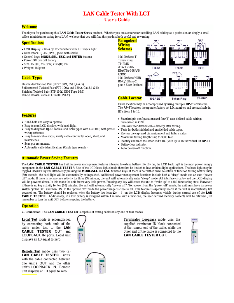 Page n°1 - Manuel utilisateur Repotec RP-1703