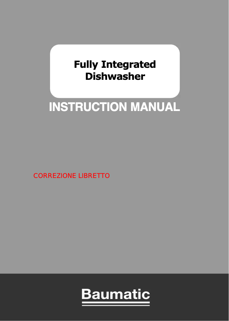 Página 1 del manual Manual de usuario Baumatic BDI 1L633B-80