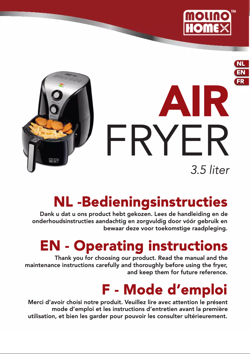 Page n°1 - Manuel utilisateur Molino Home Air Fryer