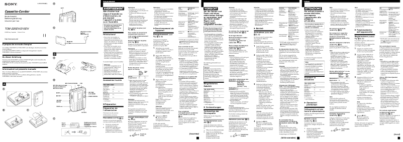 Página 1 del manual Manual de usuario Sony TCM-220DV