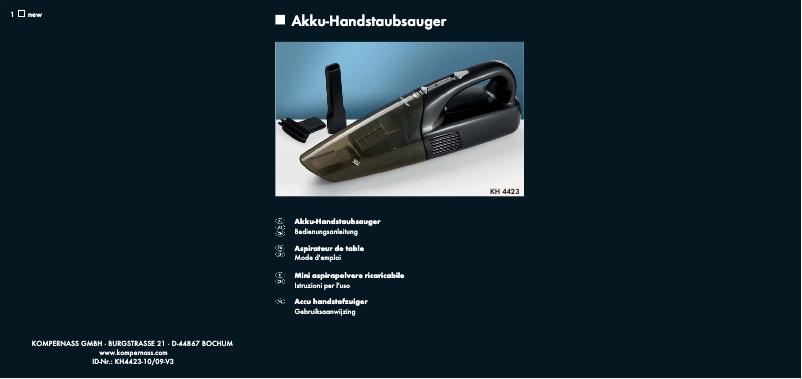 Imagen de la primera página del manual del dispositivo KH 4423