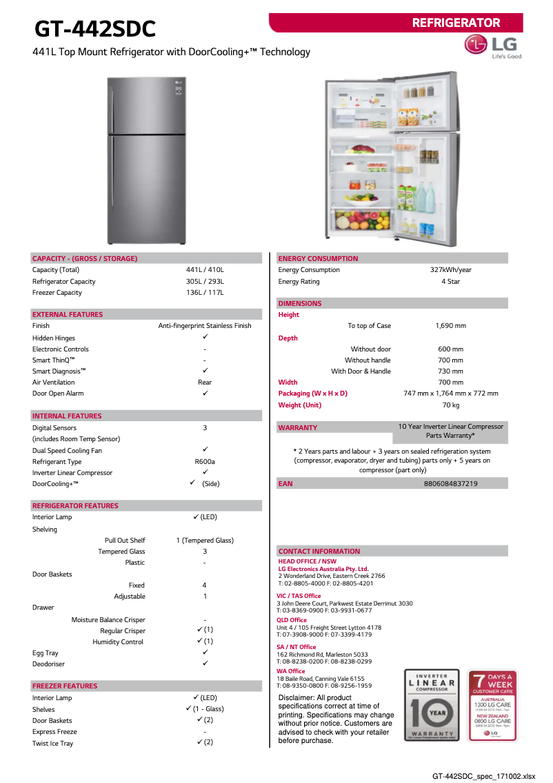 Image de la première page du manuel de l'appareil GT-442SDC