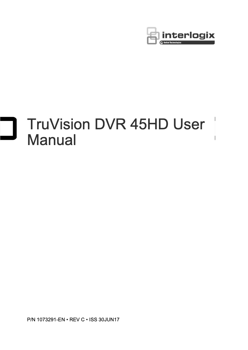 Image de la première page du manuel de l'appareil TruVision TVR-4508HD
