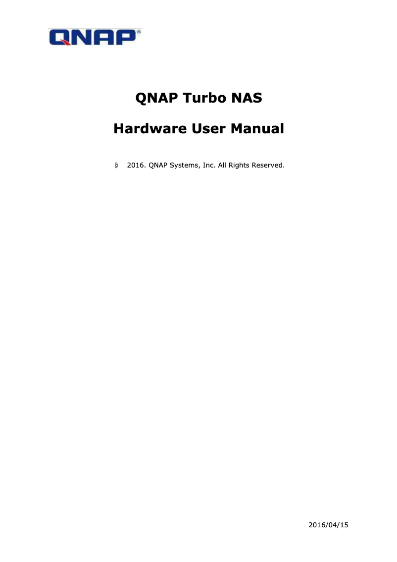 Page 1 de la notice Manuel utilisateur QNAP TS-563-2G