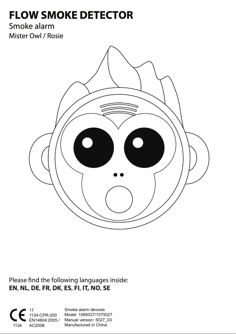 Page n°1 - Manuel utilisateur Flow Smoke Detector Mister Owl