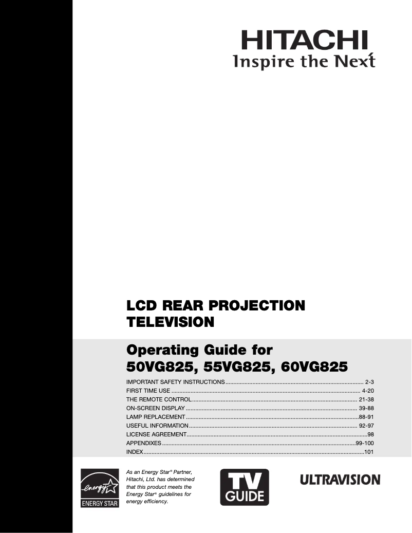 Image de la première page du manuel de l'appareil 50VG825