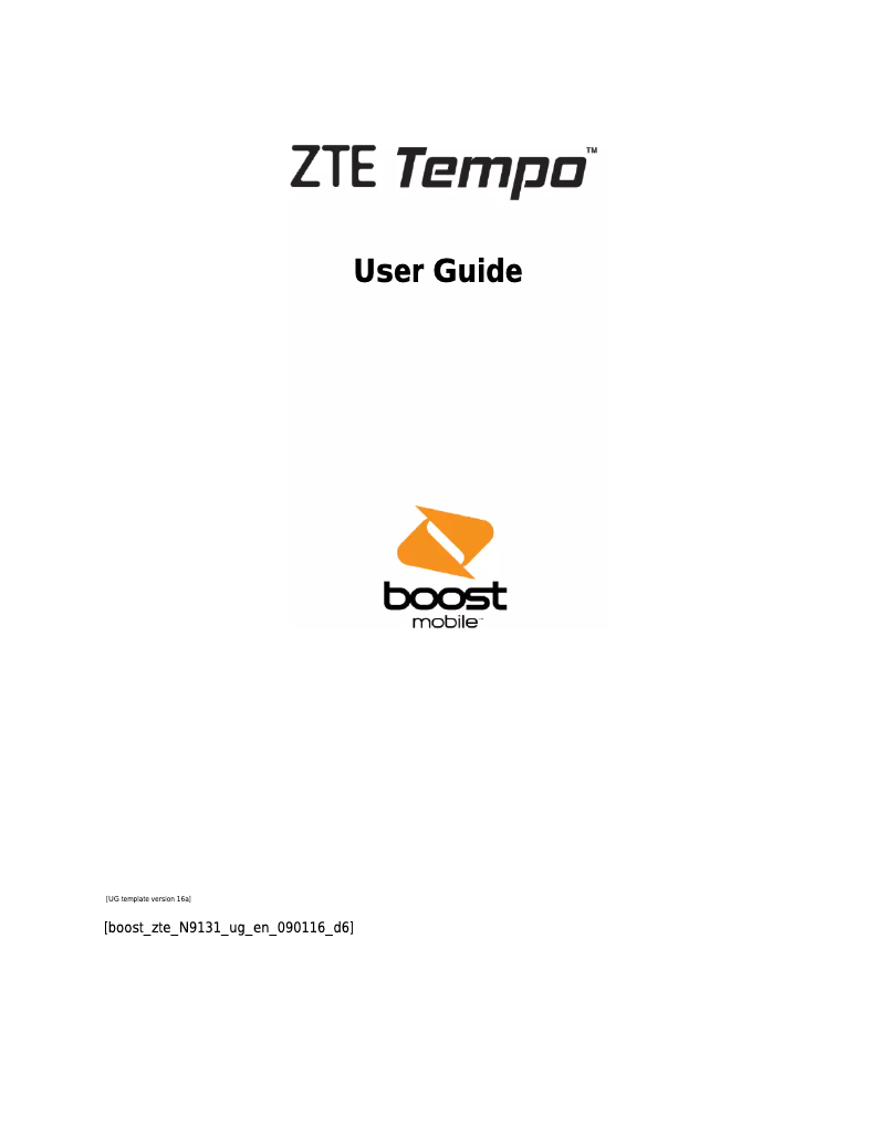 Page n°1 - Manuel utilisateur ZTE Tempo