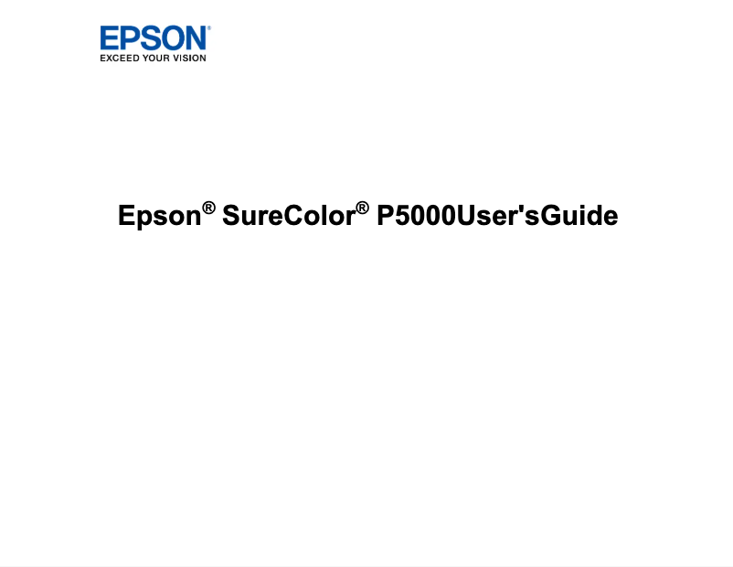 Page n°1 - Manuel utilisateur Epson SureColor P50000Ce Plus
