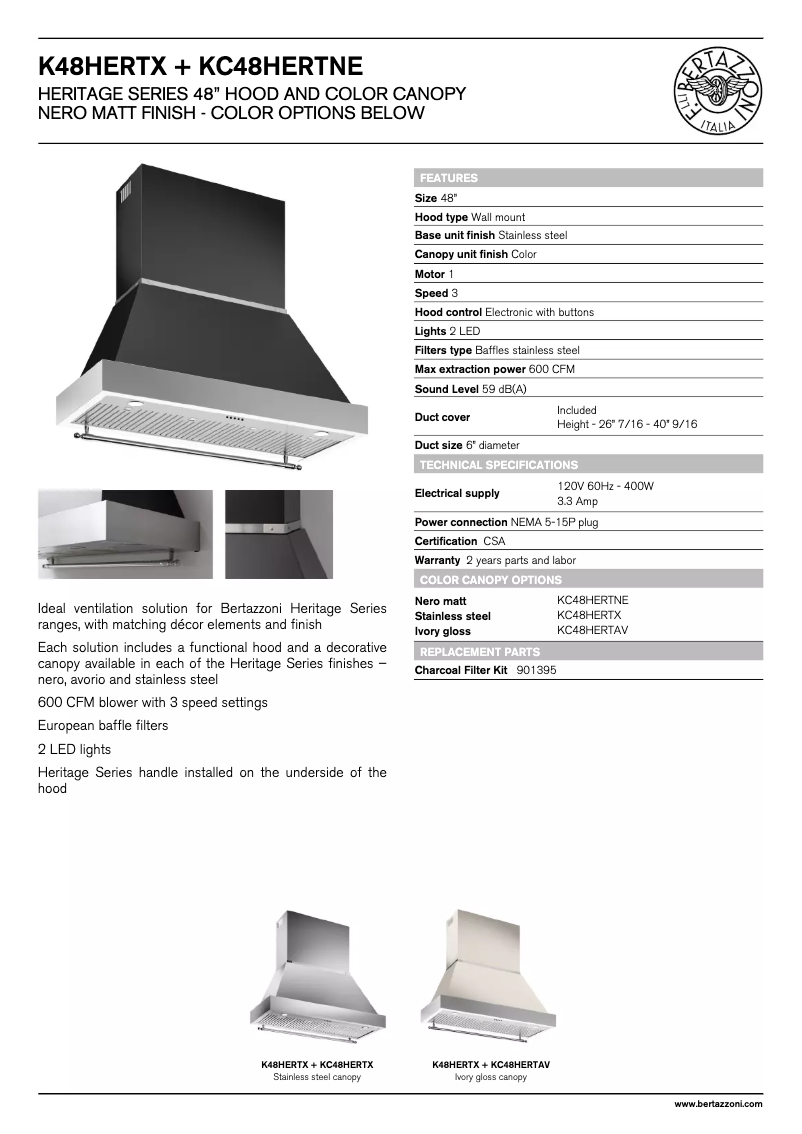 Image de la première page du manuel de l'appareil KC48HERTX