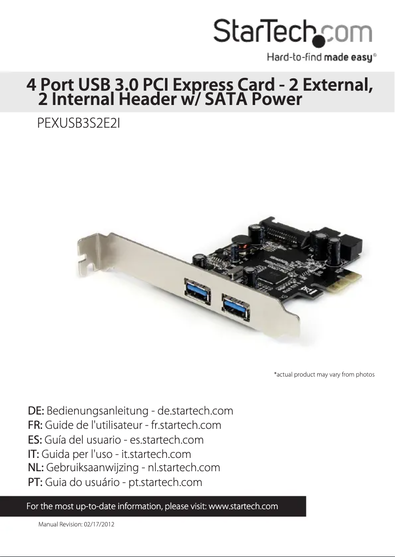 Image de la première page du manuel de l'appareil PEXUSB3S2E2I