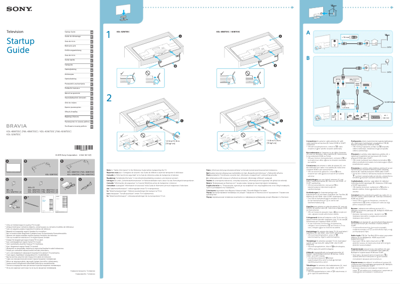 Page 1 de la notice Manuel utilisateur Sony Bravia KDL-32W705C