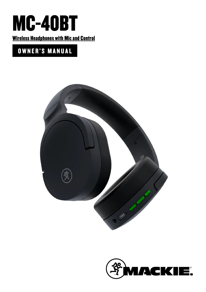Page 1 de la notice Manuel utilisateur Mackie MC-40BT