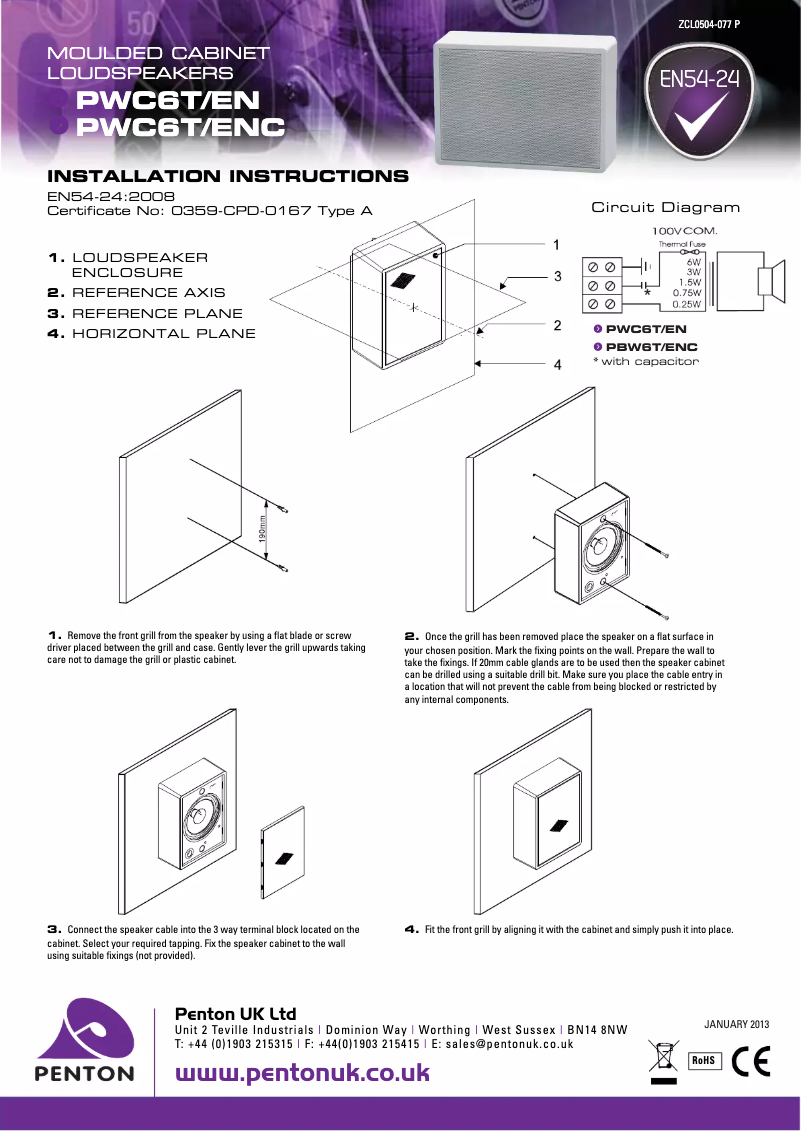 Página 1 del manual Manual de usuario Penton PWC6T/EN