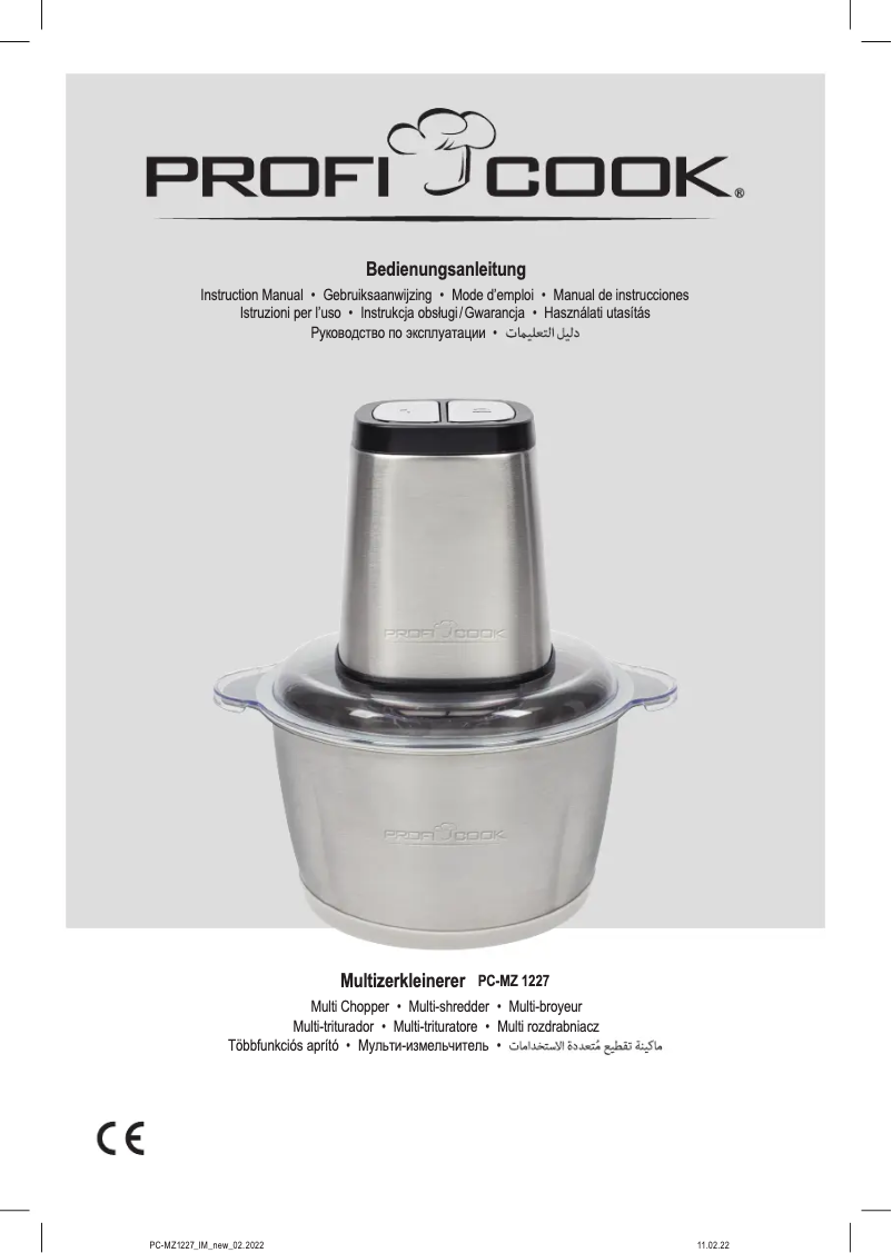 Page 1 de la notice Manuel utilisateur ProfiCook PC-MZ 1227