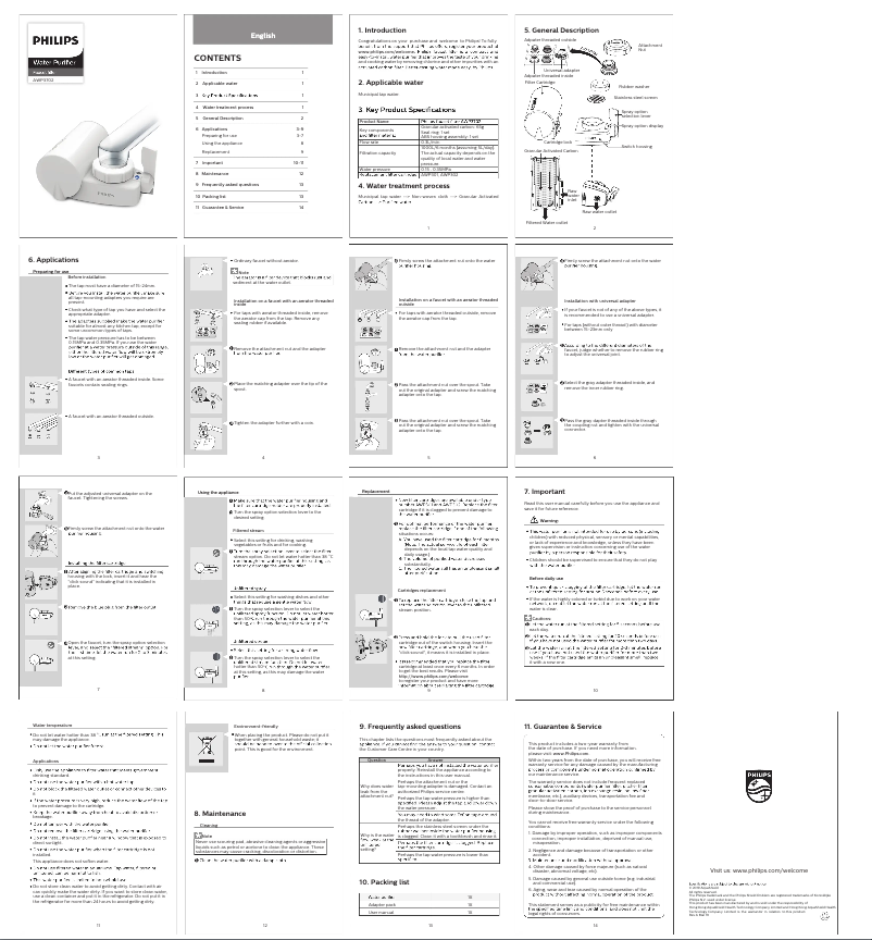 Image de la première page du manuel de l'appareil AWP3702