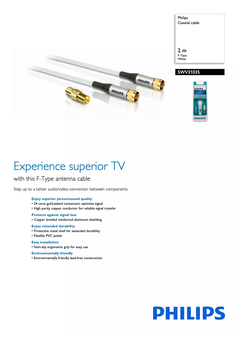 Page 1 de la notice Brochure Philips SWV3103S