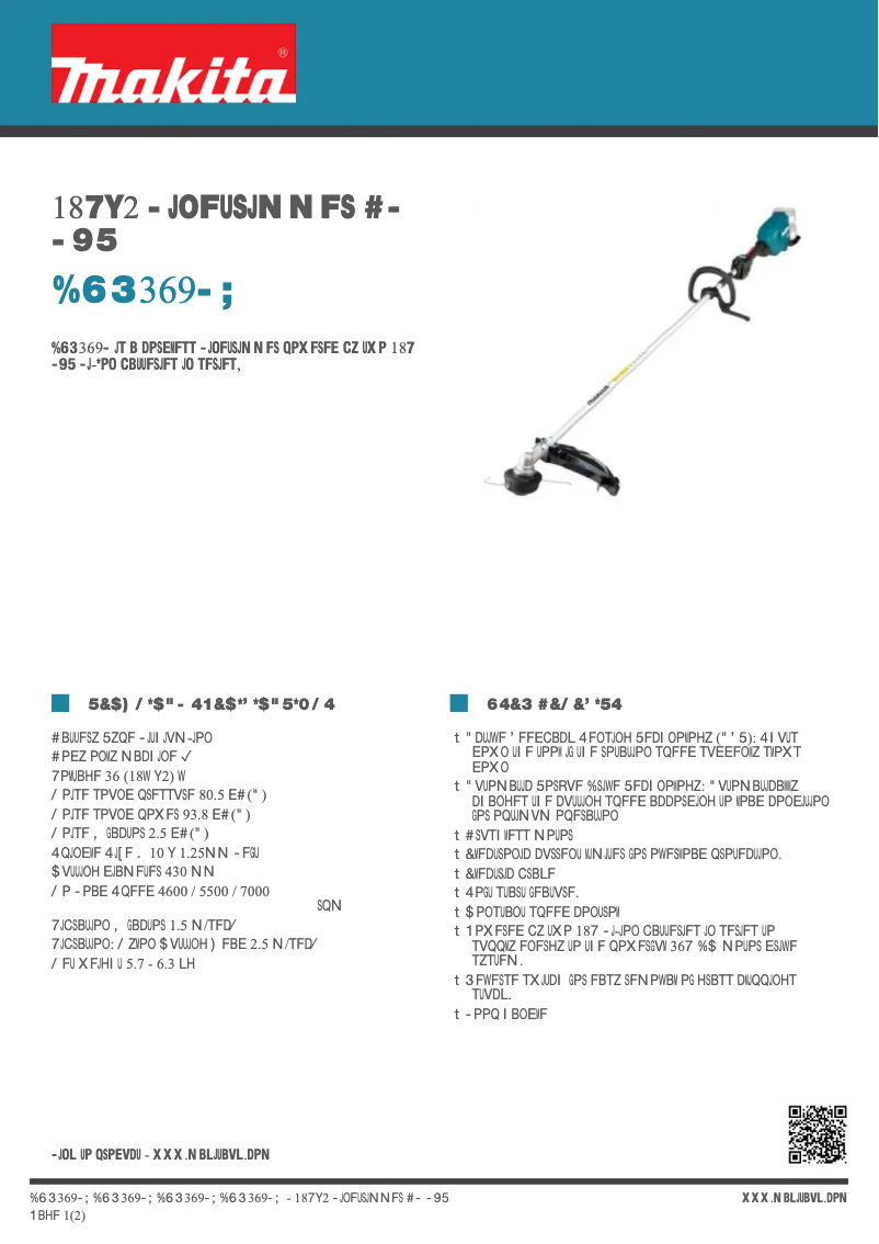Page n°1 - Fiche technique Makita DUR369LZ