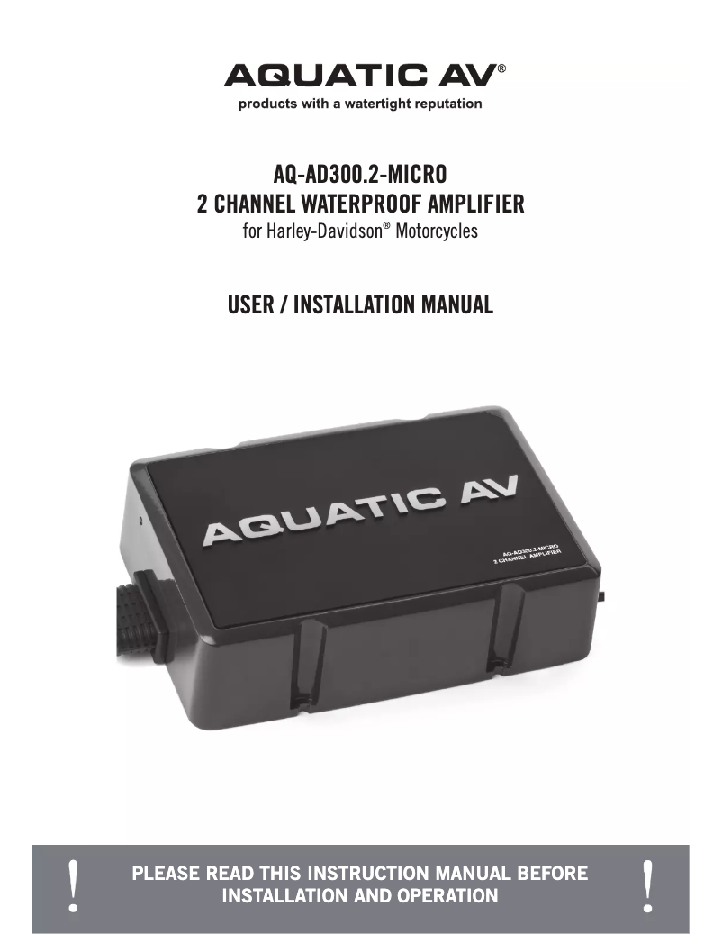 Page n°1 - Manuel utilisateur Aquatic AV AQ-AD300.2MICRO
