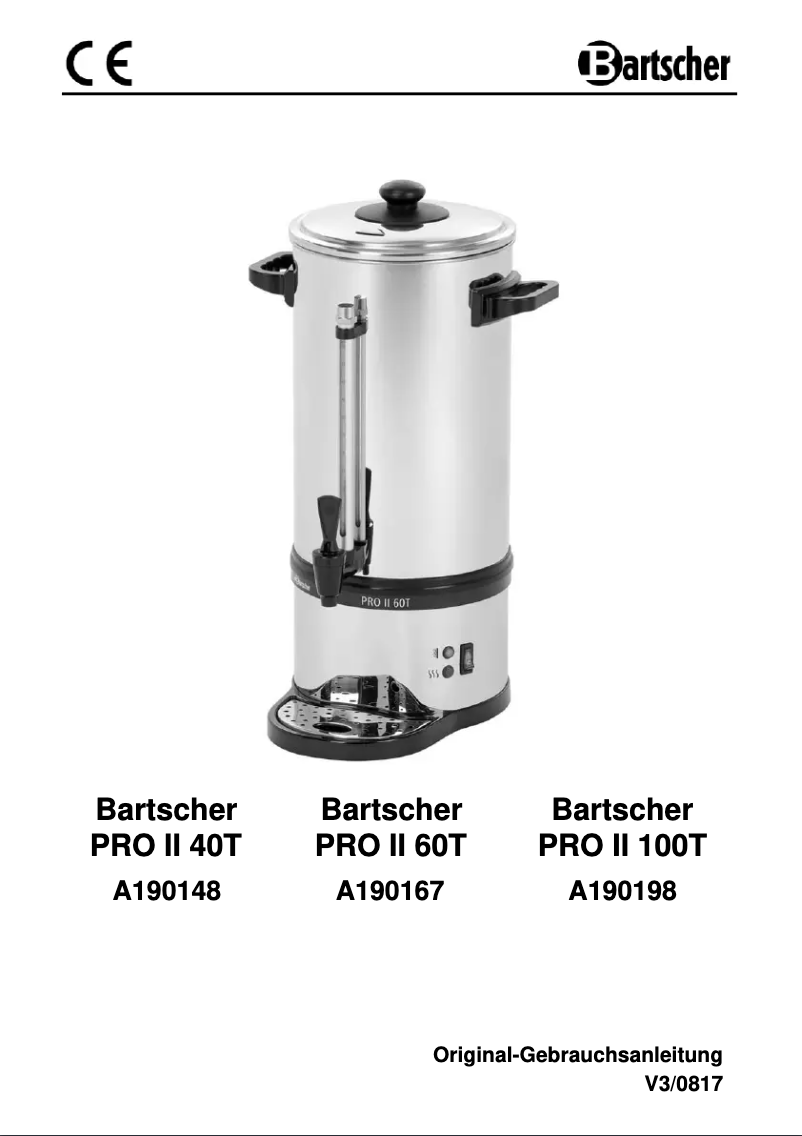 Page n°1 - Manuel utilisateur Bartscher PRO II 100T