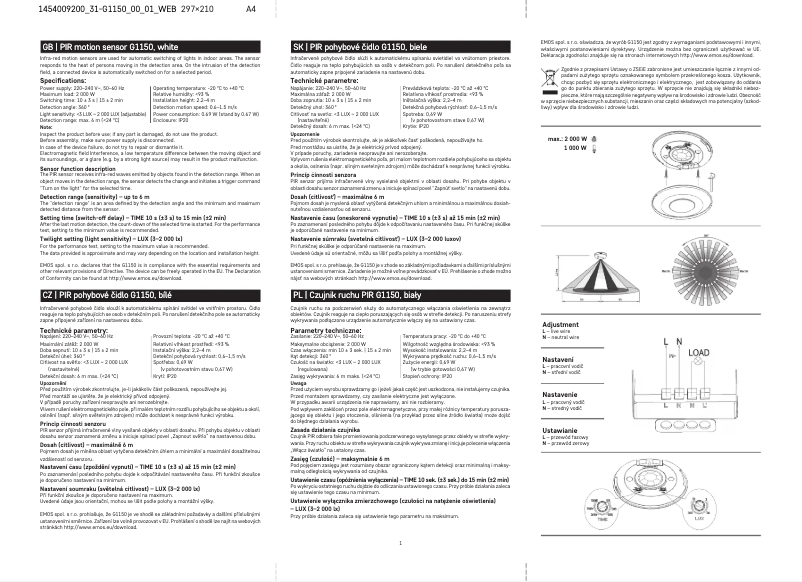 Página 1 del manual Manual de usuario Emos G1150