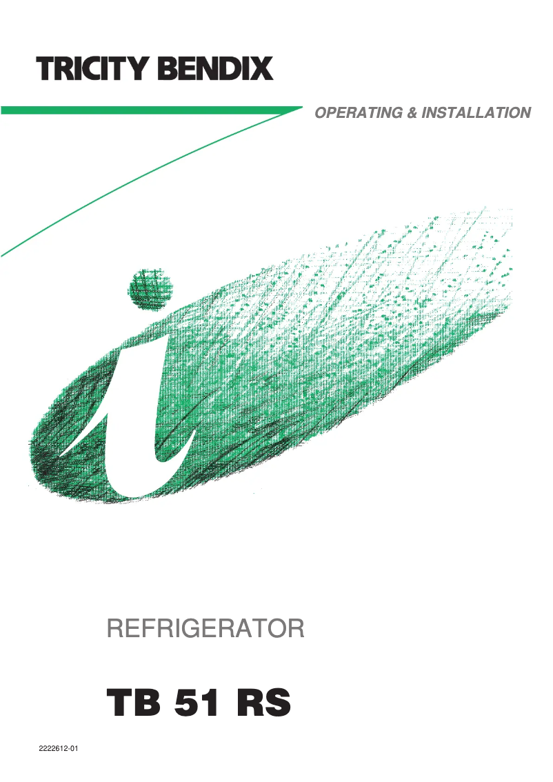 Page 1 de la notice Manuel utilisateur Tricity Bendix TB51RS