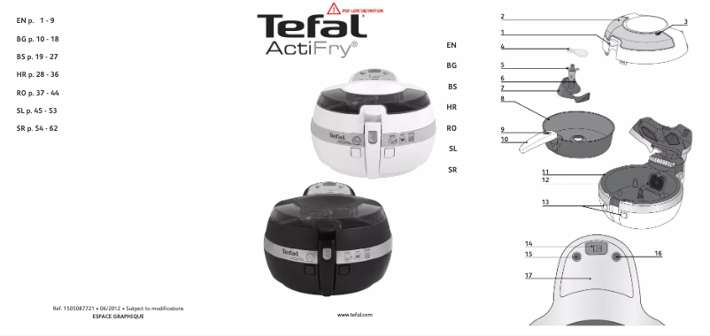 Page 1 de la notice Manuel utilisateur Tefal ActiFry Z7000